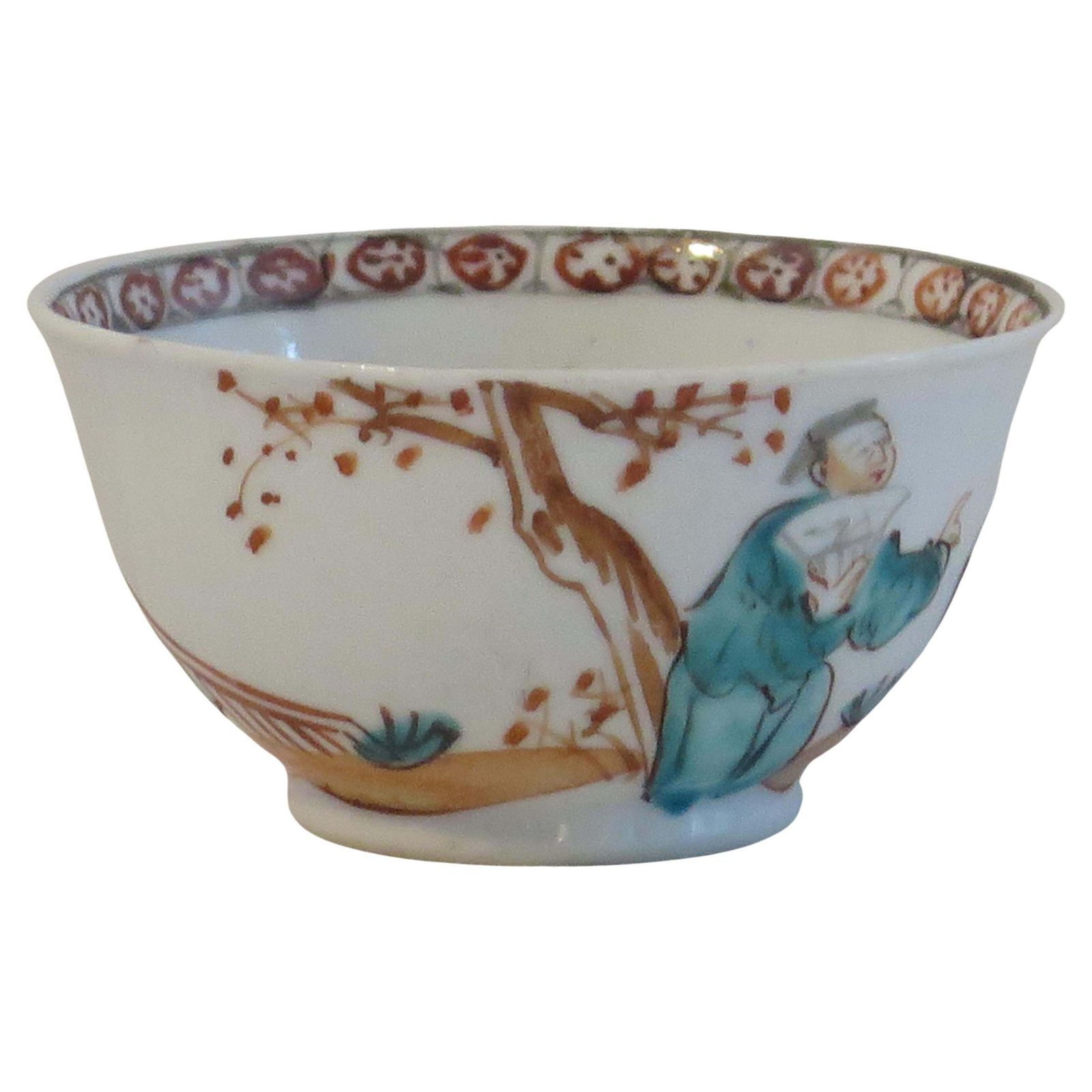 Chinese Porcelain Tea Bowl Hand Painted Famille Rose, Qing Qianlong Circa 1760