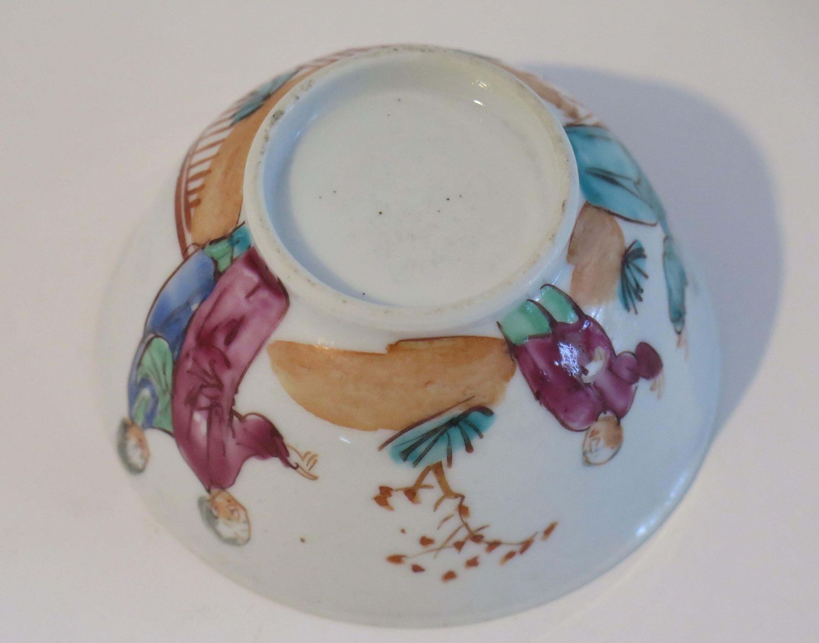 250.0 Chinese Porcelain Tea Bowl Hand Painted Famille Rose, Qing Qianlong Circa 1760 photo