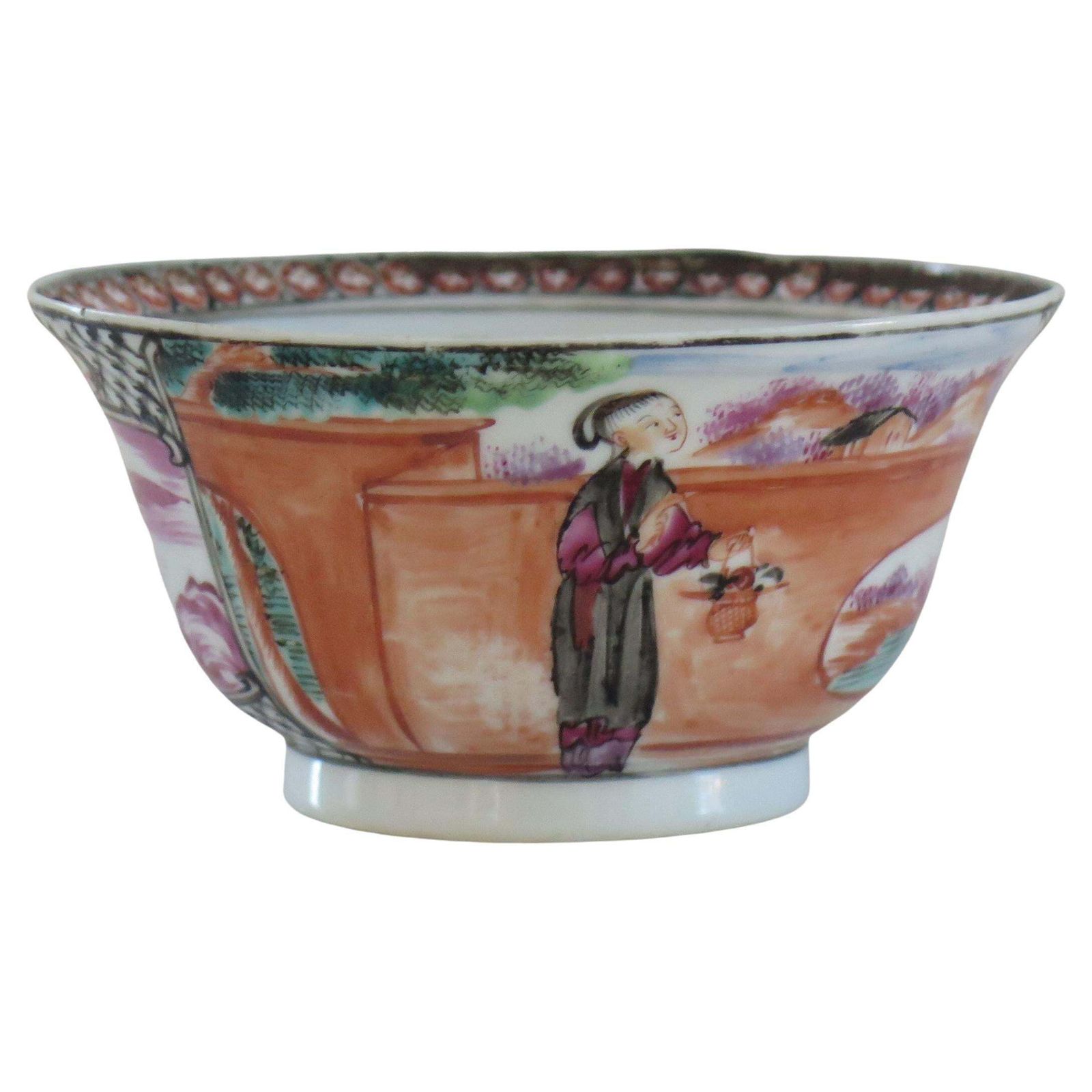 18thc Chinese Porcelain Bowl Hand Painted Famille Rose, Qing Qianlong Circa 1760 photo furniture