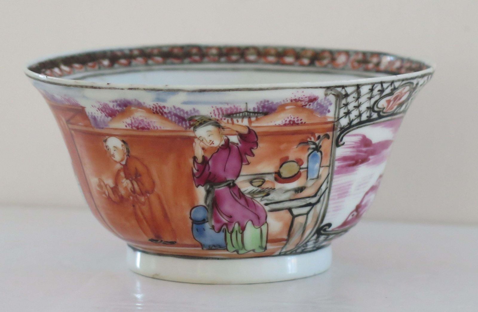 18thc Chinese Porcelain Bowl Hand Painted Famille Rose, Qing Qianlong Circa 1760 photo buy