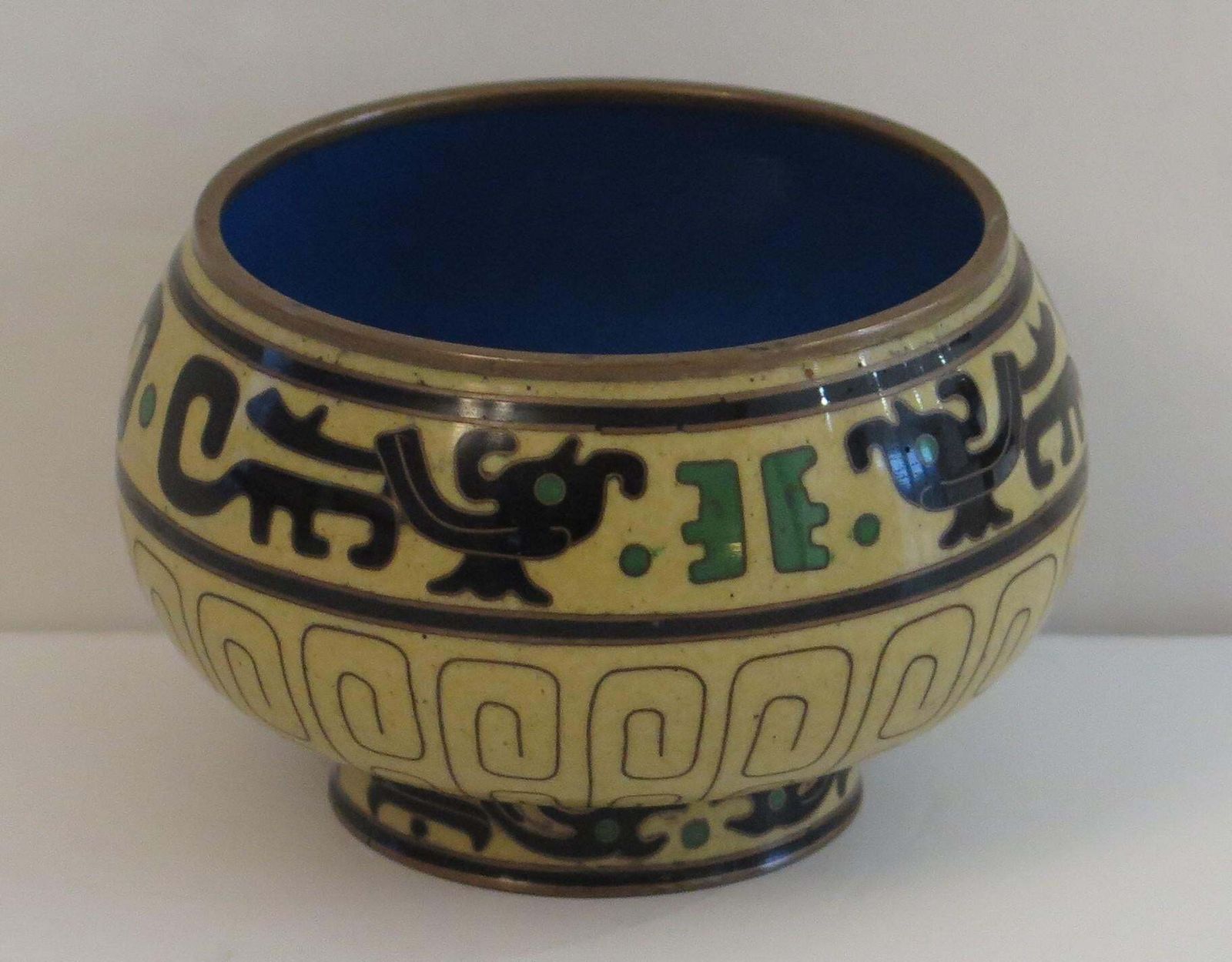 19thc Japanese Cloisonné Brush Washer Bowl, Meiji Period Circa 1880 photo buy