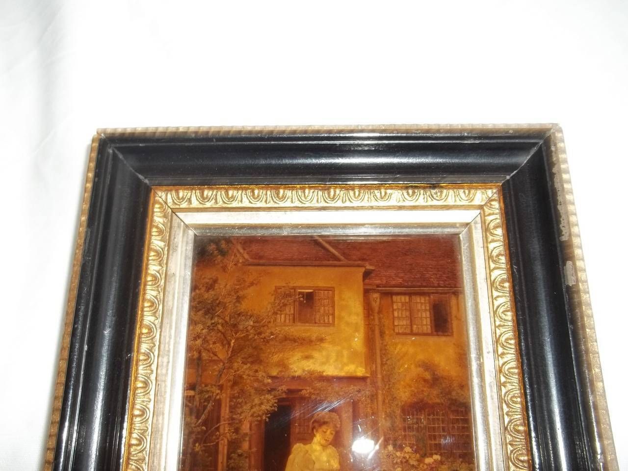 Victorian Crystoleum Picture Of Mother And Child In Original Frame, Circa 1890 photo buy
