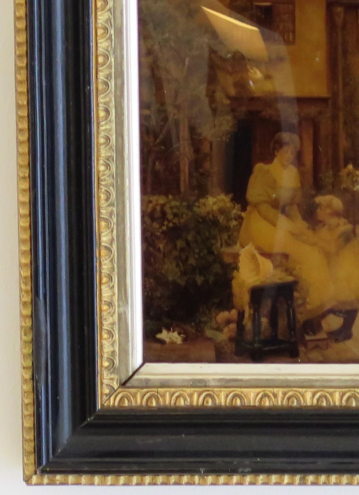 photo buy Victorian Crystoleum Picture Of Mother And Child In Original Frame, Circa 1890