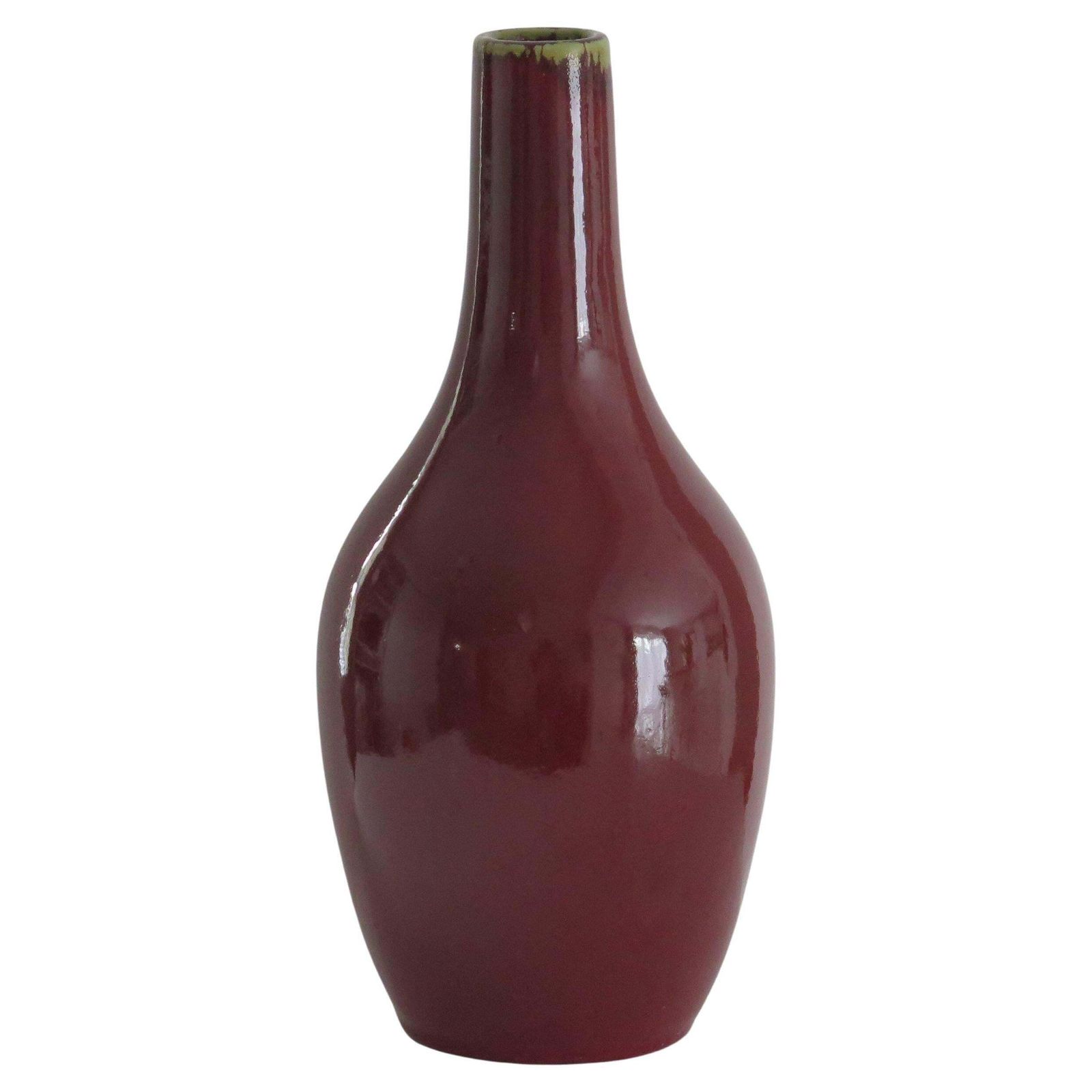 Large 19thc Chinese Export Porcelain Vase  "Sang De Boeuf" Ox Blood Red, Qing
