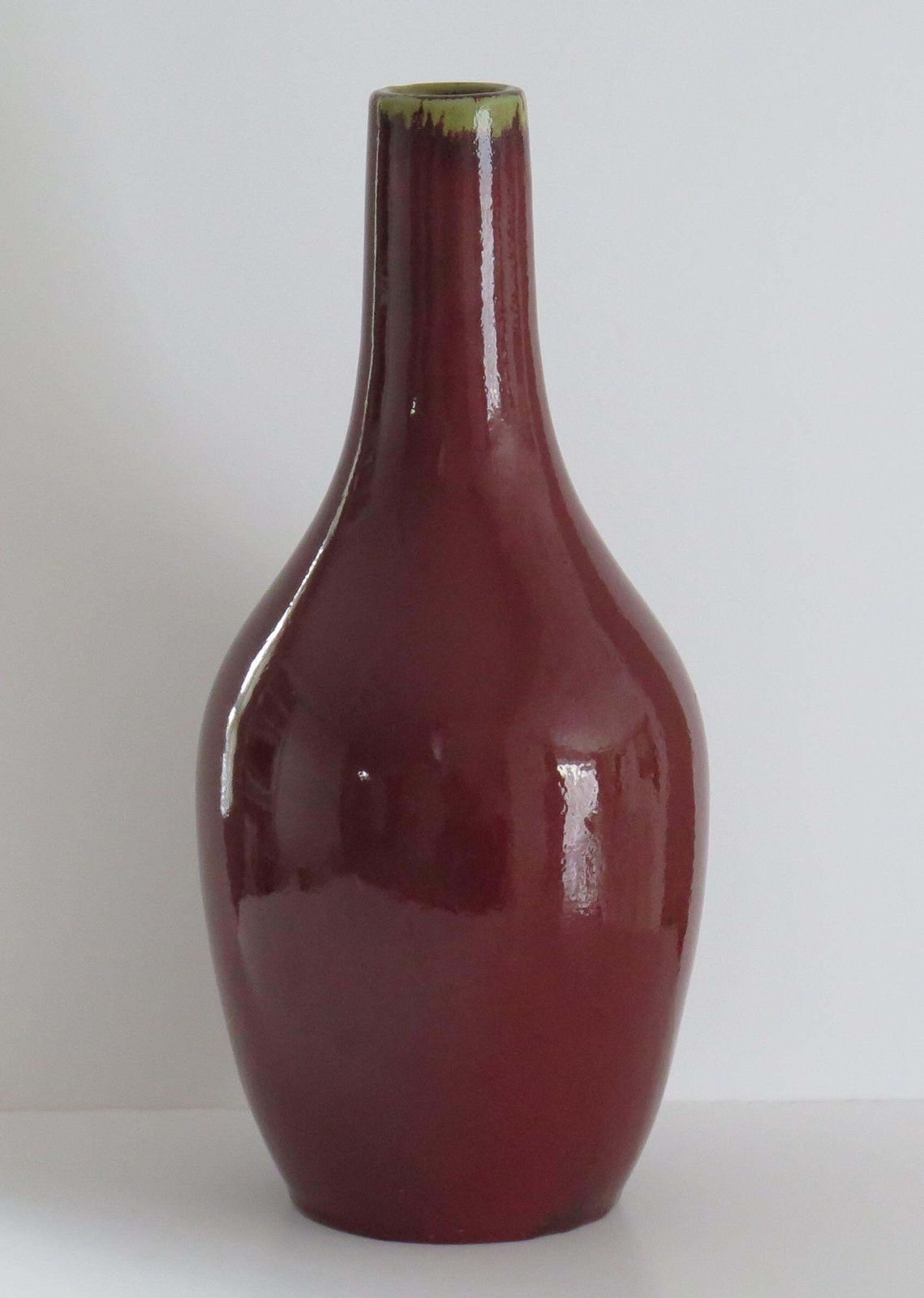 Large 19thc Chinese Export Porcelain Vase  "Sang De Boeuf" Ox Blood Red, Qing photo furniture
