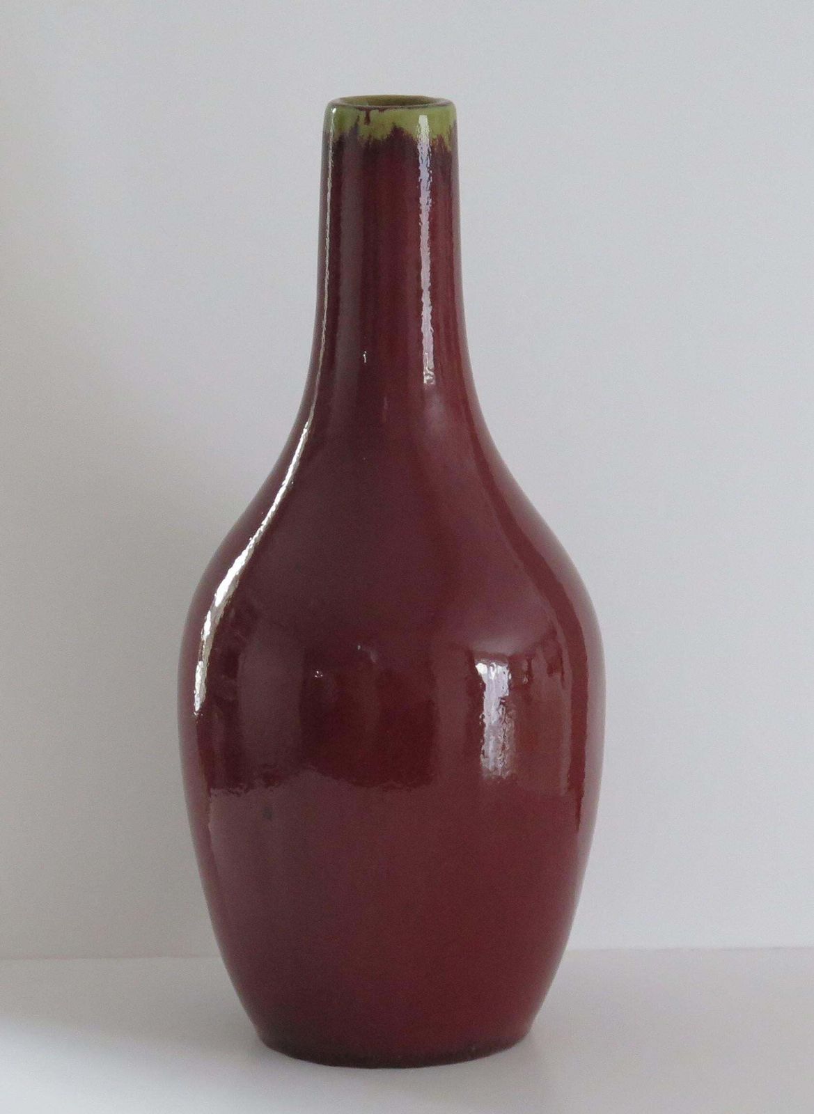 Large 19thc Chinese Export Porcelain Vase  "Sang De Boeuf" Ox Blood Red, Qing photo buy