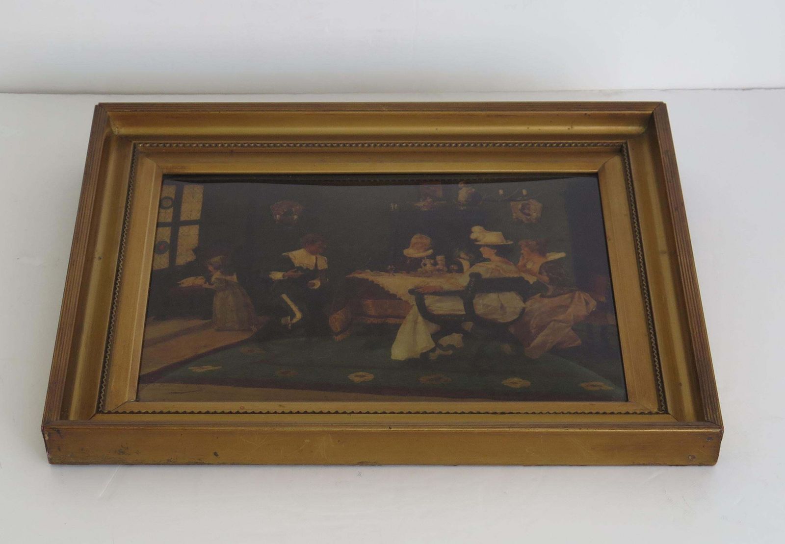 J H Schroder Crystoleum Picture German, Signed And Dated 1899 photo Art