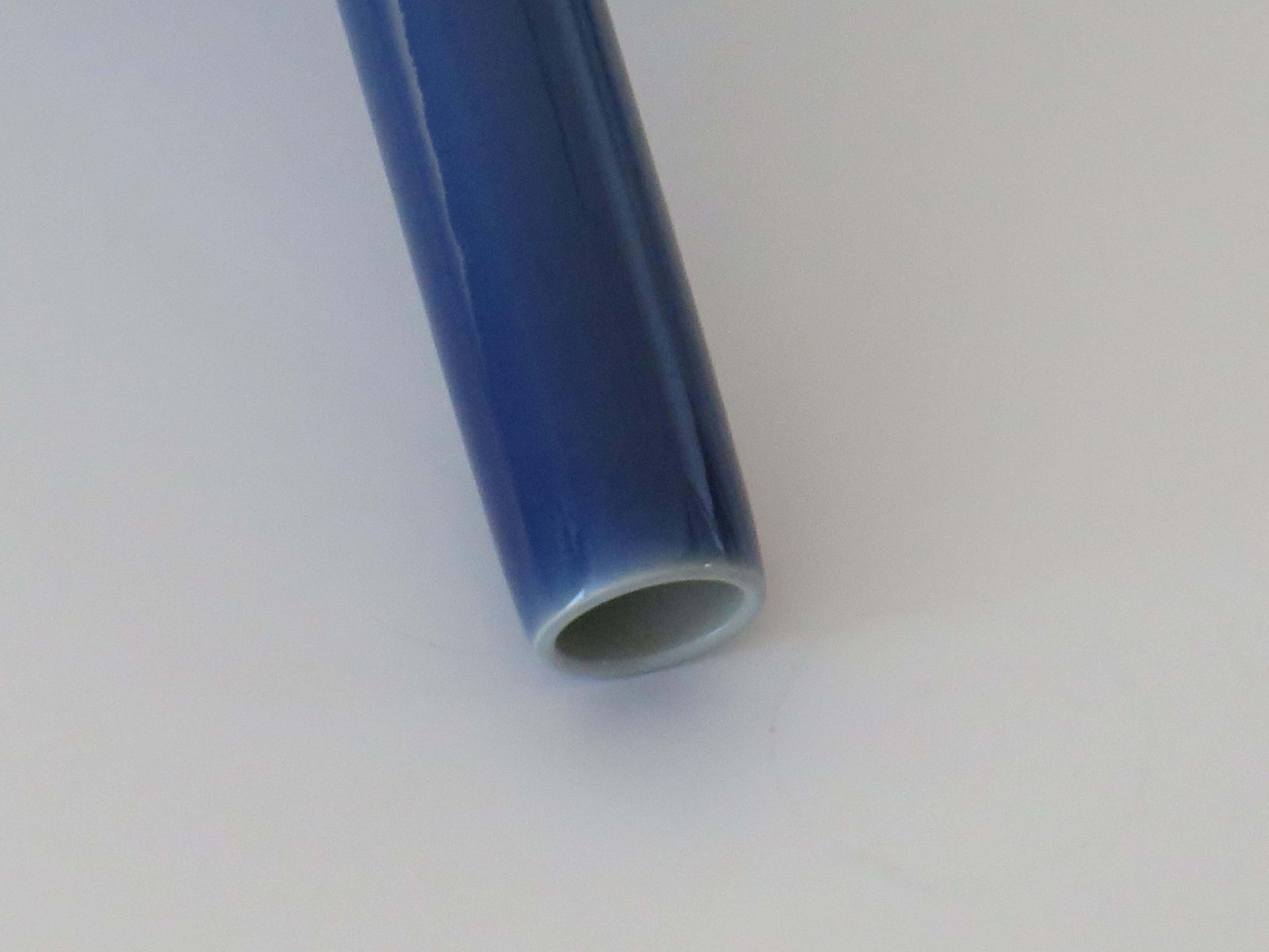 925.0 Tall Chinese Porcelain Bottle Vase Sapphire Blue 6 Char Mark, Late 19thc Qing photo