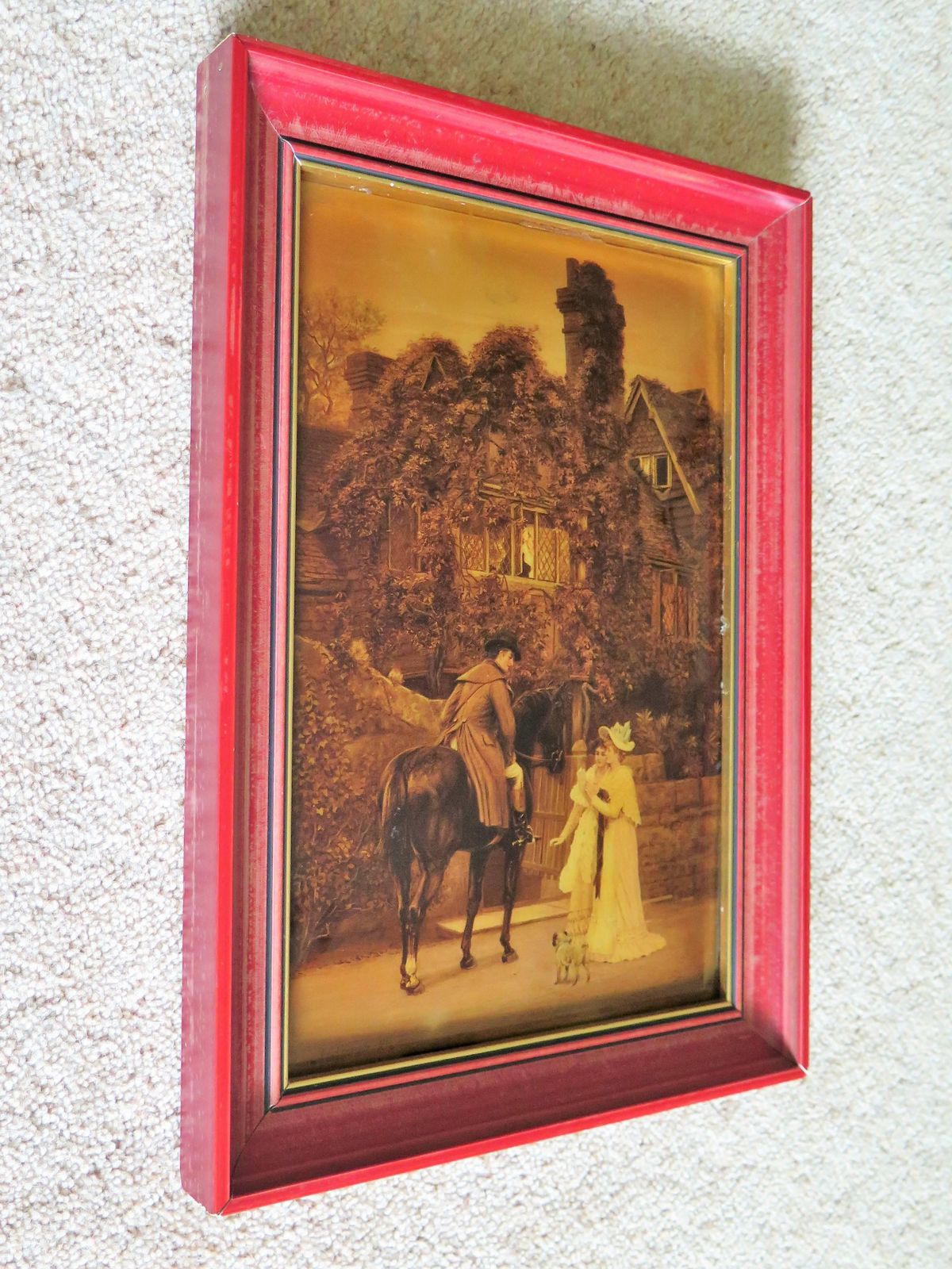 Victorian Crystoleum Picture After A L Vernon The Messenger To The Heiress, 1896 photo furniture