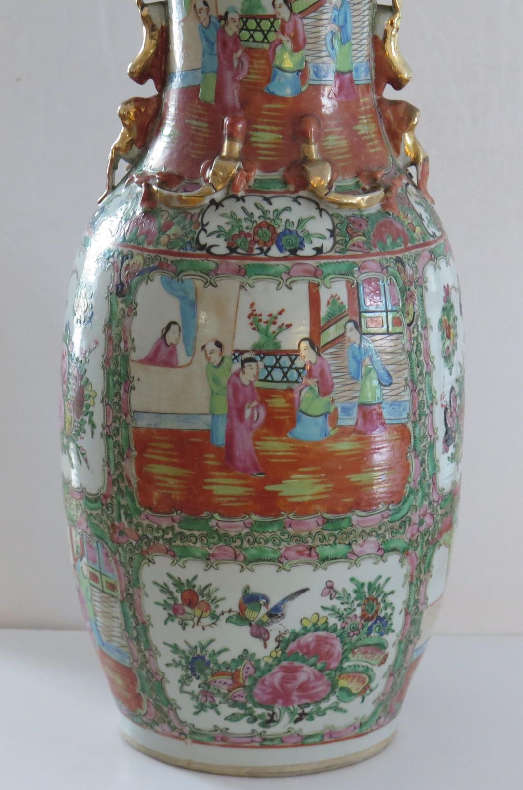 Mid 19thc Large 42cm Chinese Export Vase Porcelain Rose Medallion, Qing Ca 1850 photo Home Decor