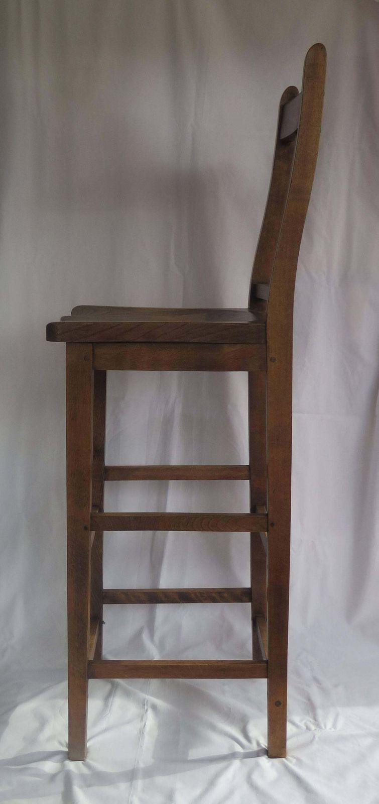 Victorian Clerk's High Chair Or Kitchen Chair In Beach And Elm, English Ca. 1880 photo vinterior