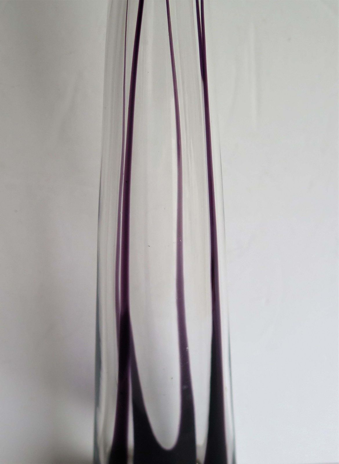 Tall Glass Sommerso Vase By Vicke Lindstrand For Kosta Glass, Sweden Circa 1960 photo vintage