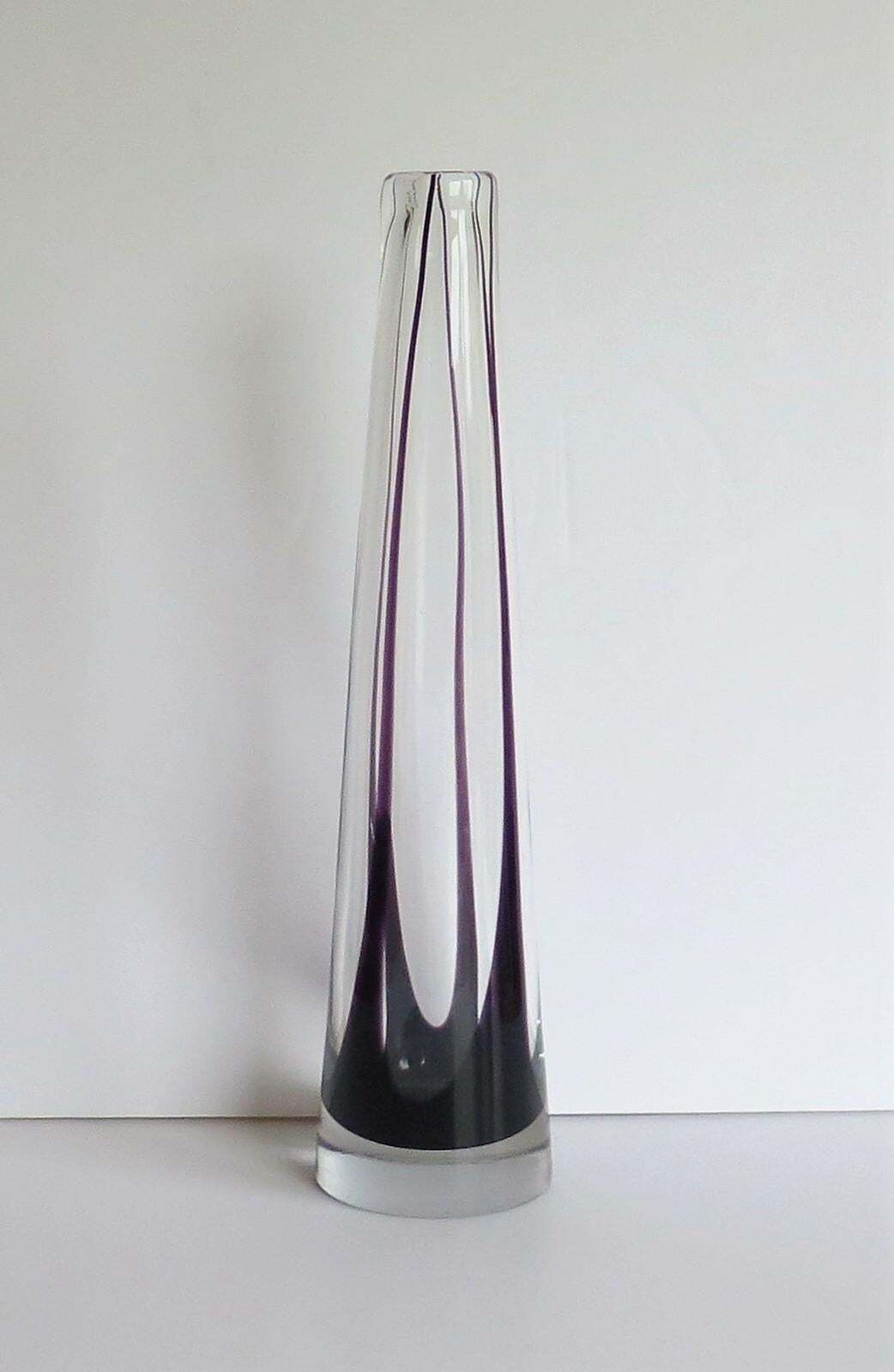 Home Decor Tall Glass Sommerso Vase By Vicke Lindstrand For Kosta Glass, Sweden Circa 1960 photo