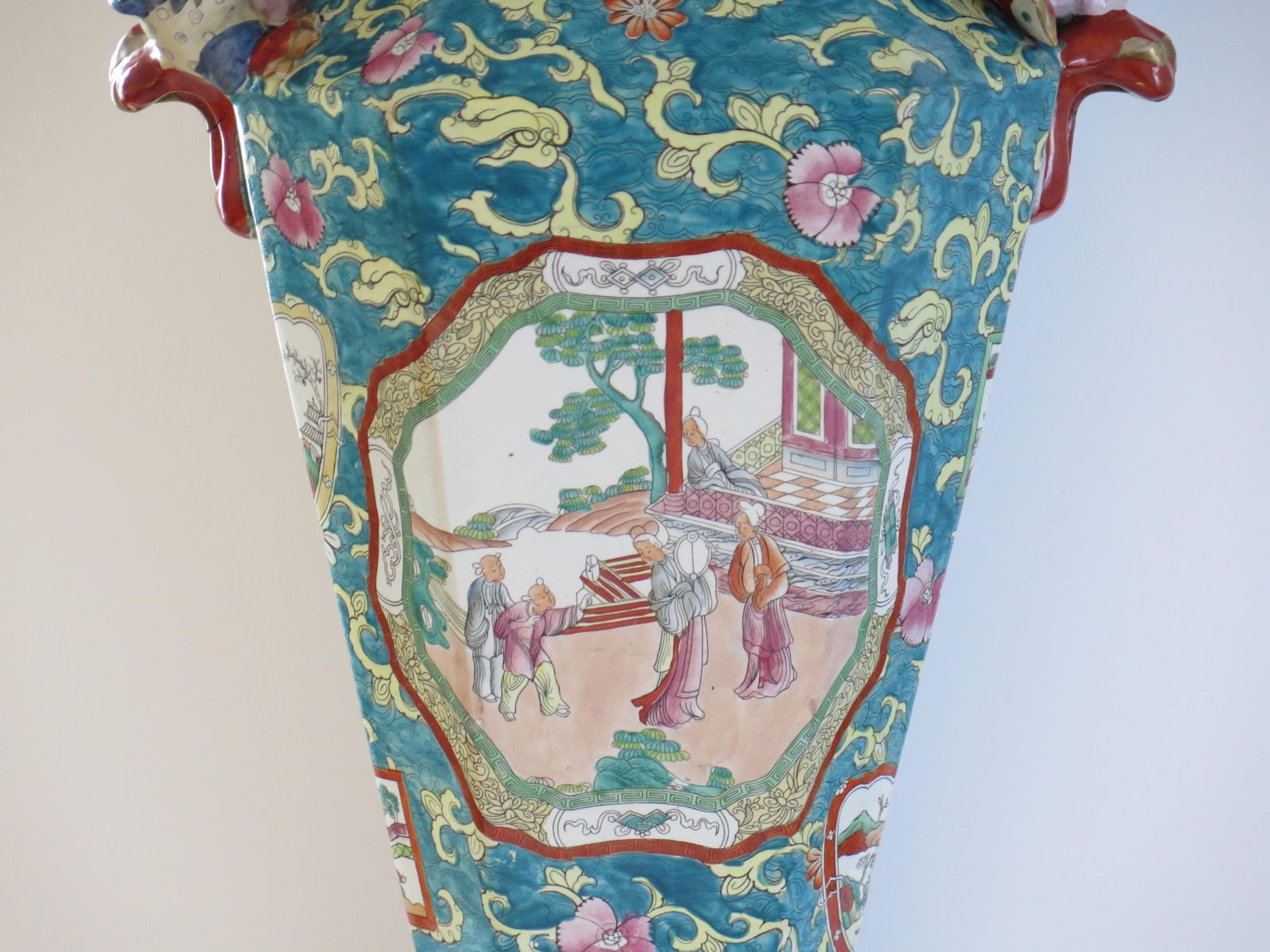 Rare Masons Ironstone Lidded Alcove Very Large Vase With Dragons, Ca 1825 photo 1400.0