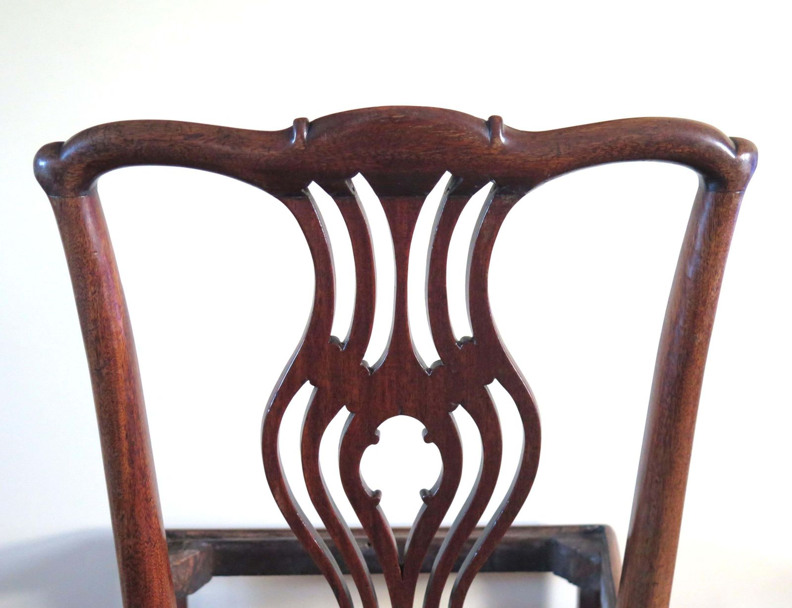 photo vinterior George 111 Mahogany Chippendale Dining Chair Reupholstered, Circa 1760