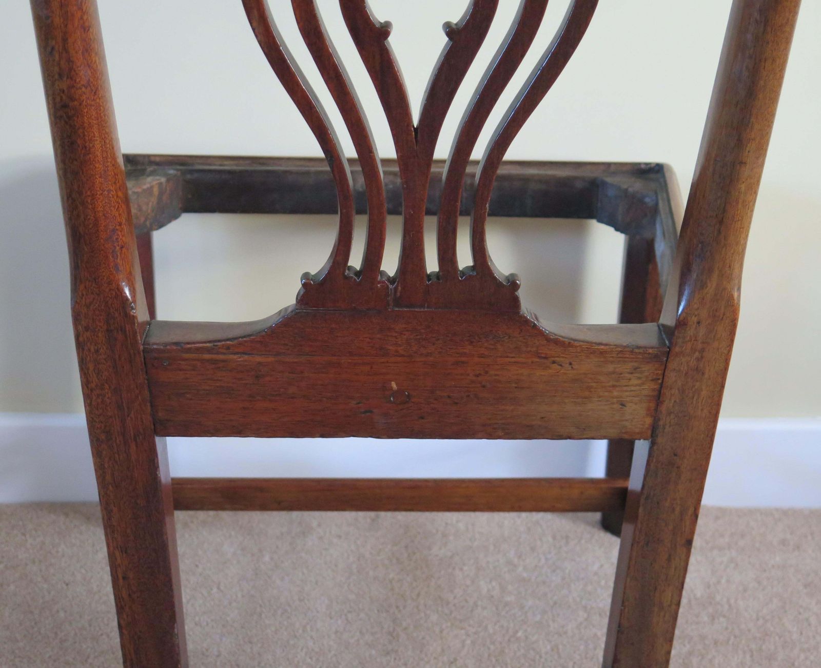 photo buy George 111 Mahogany Chippendale Dining Chair Reupholstered, Circa 1760