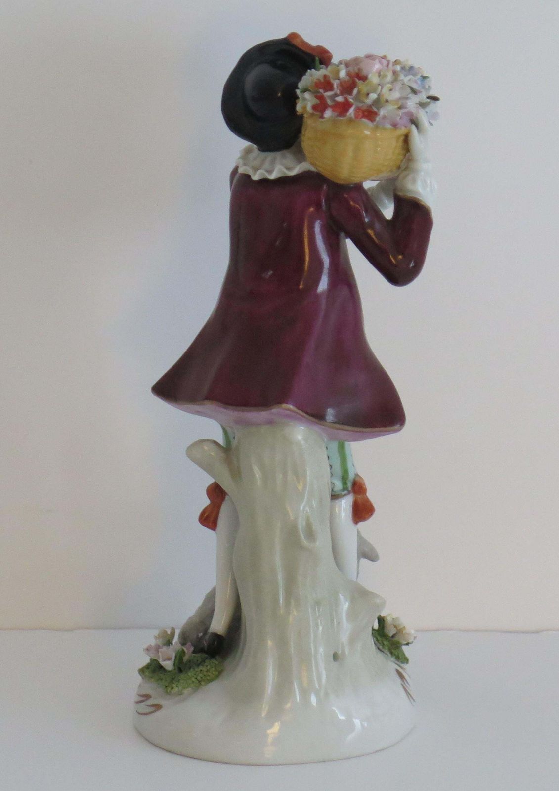 Pair Of Sitzendorf Figures Porcelain Flower Sellers, German Fully Marked Ca 1920 photo buy