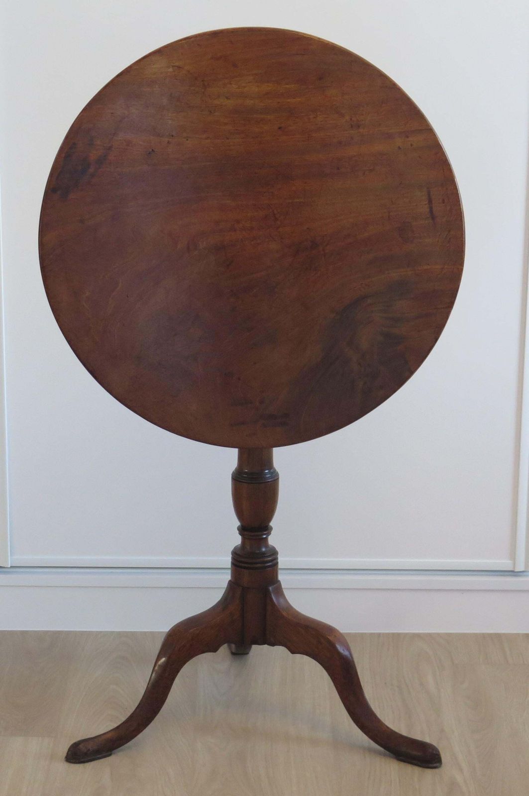 Georgian Tripod Or Wine Table Tilt Top Vase Stem Solid Hardwood, Circa 1760 photo furniture
