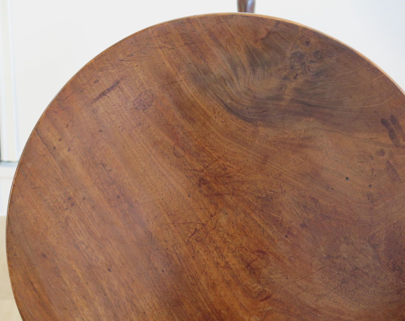 photo for sale Georgian Tripod Or Wine Table Tilt Top Vase Stem Solid Hardwood, Circa 1760