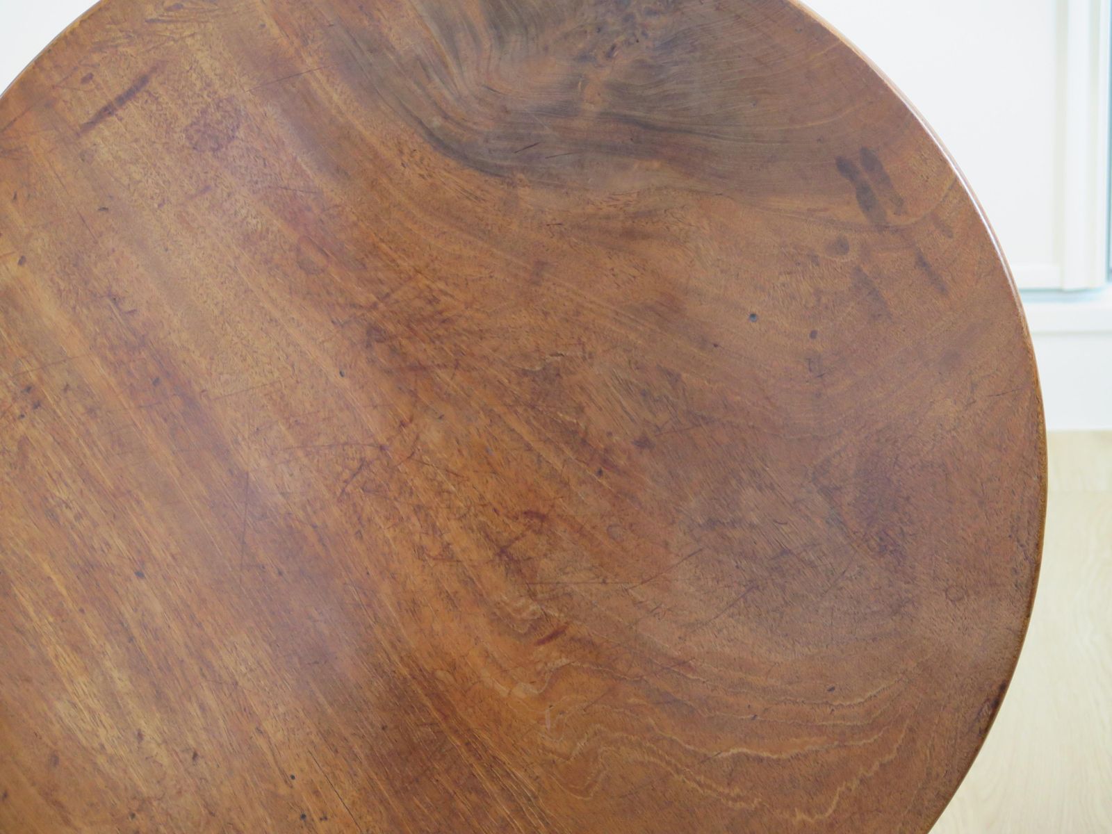 Furniture Georgian Tripod Or Wine Table Tilt Top Vase Stem Solid Hardwood, Circa 1760 photo