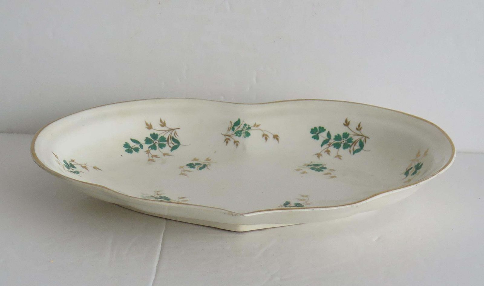 Late Georgian Derby Desert Dish Heart Shaped Porcelain Gilded Ptn, Circa 1825 photo 220.0