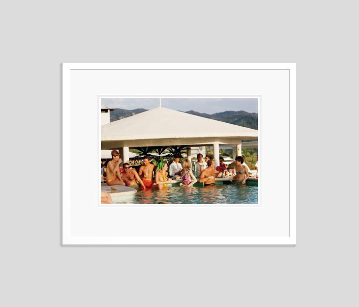 Slim Aarons 'Racquet Club Pool' Framed White photo furniture