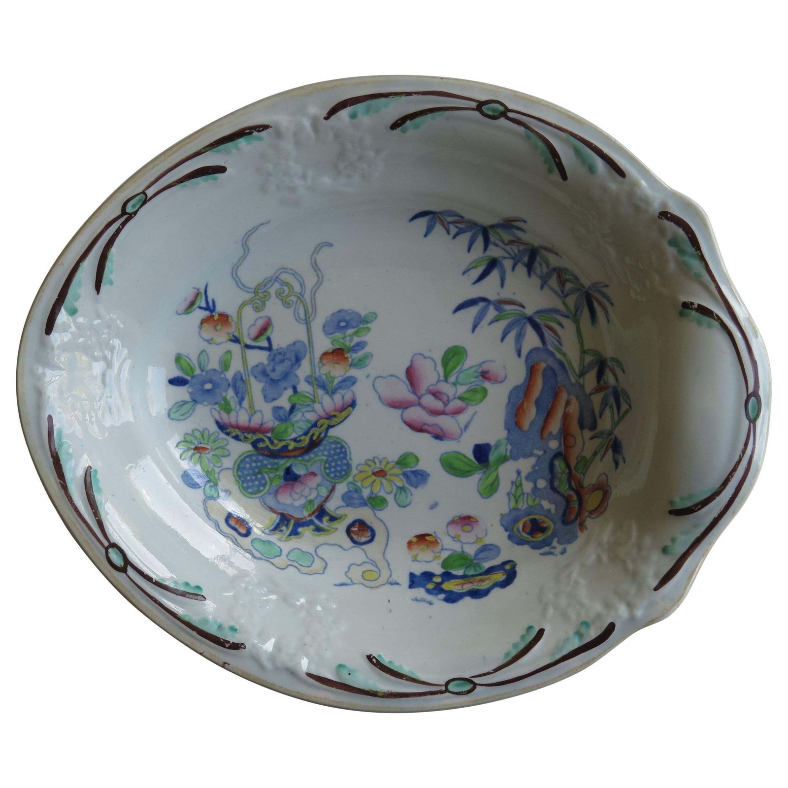 Georgian Dish By Stephen Folch Bamboo & Basket Pattern Royal Arms Mark, Ca 1825 photo furniture