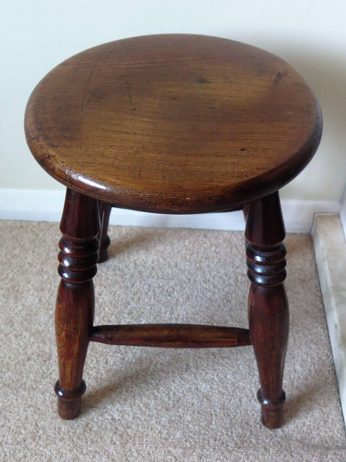 Elm Stool Or Stand North East Yorkshire English Maker, Circa 1850 photo vintage