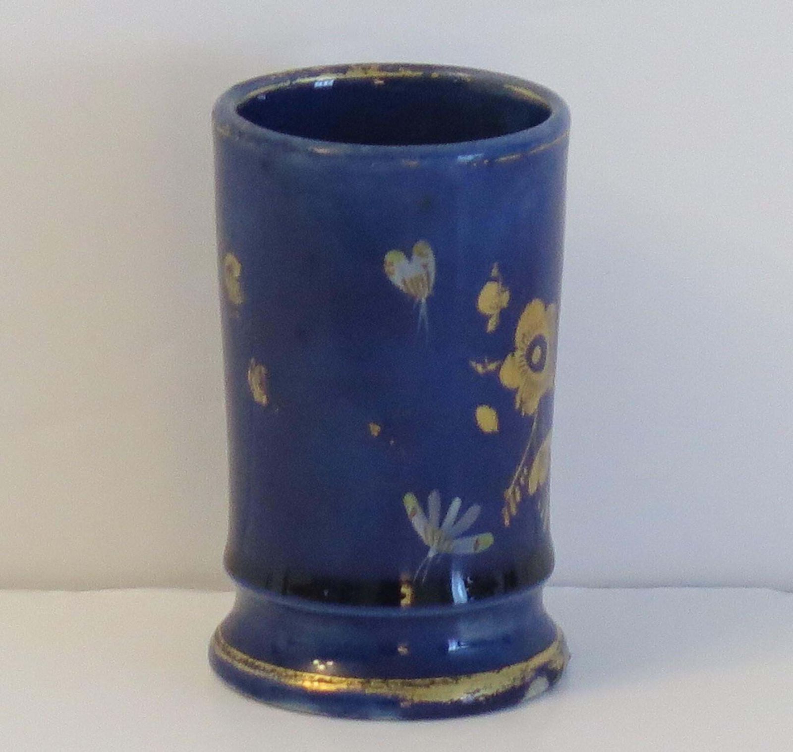 Rare Georgian Masons Ironstone Spill Vase In Mazarine Butterflies Ptn, Ca 1818 photo vinterior