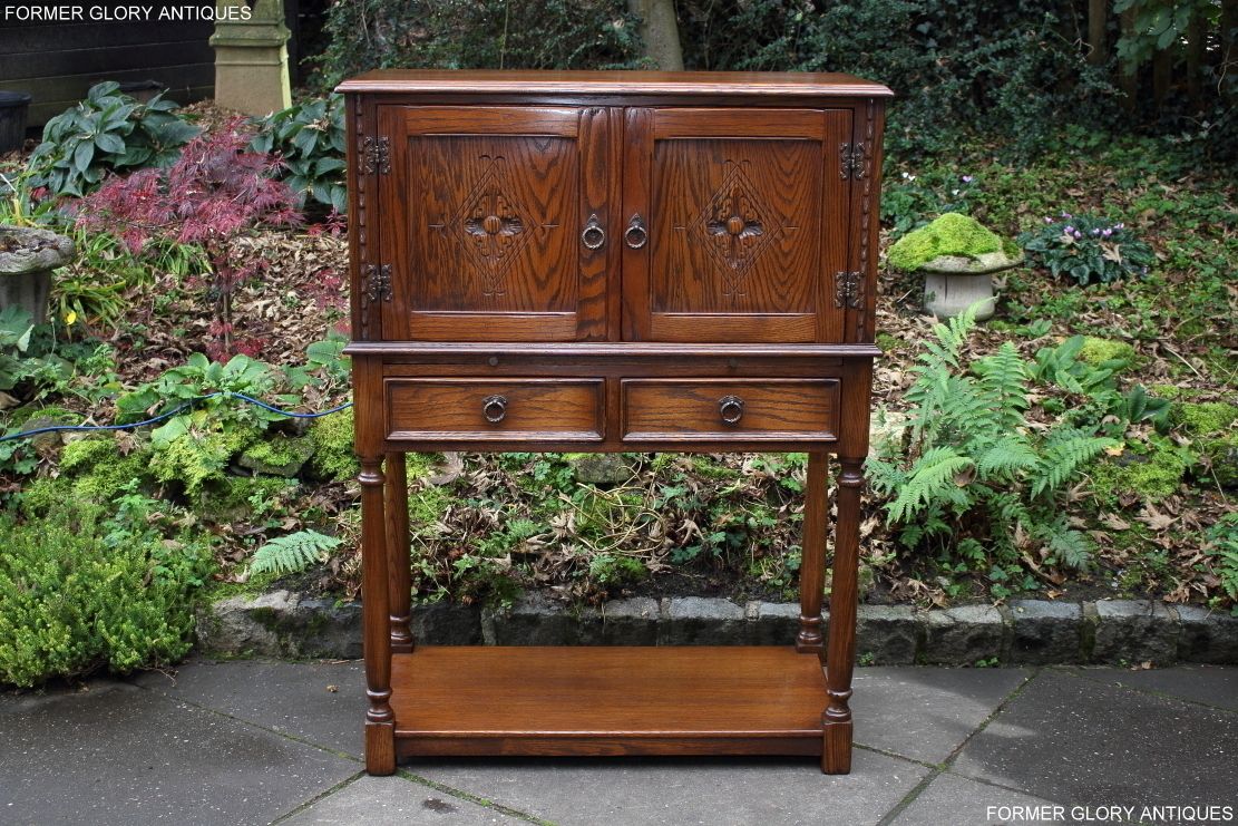 A Jaycee Autumn Gold Carved Oak Drinks / Cocktail / Wine Cabinet