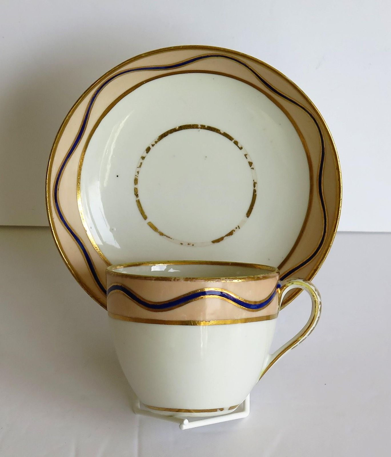 Early Derby Porcelain Cup & Saucer Rare Pattern 128 Puce Crown Marks, Circa 1795 photo Home Decor