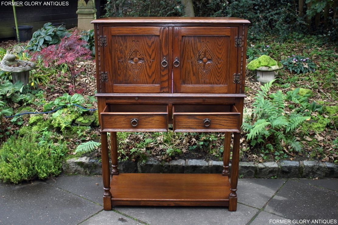 A Jaycee Autumn Gold Carved Oak Drinks / Cocktail / Wine Cabinet photo Furniture
