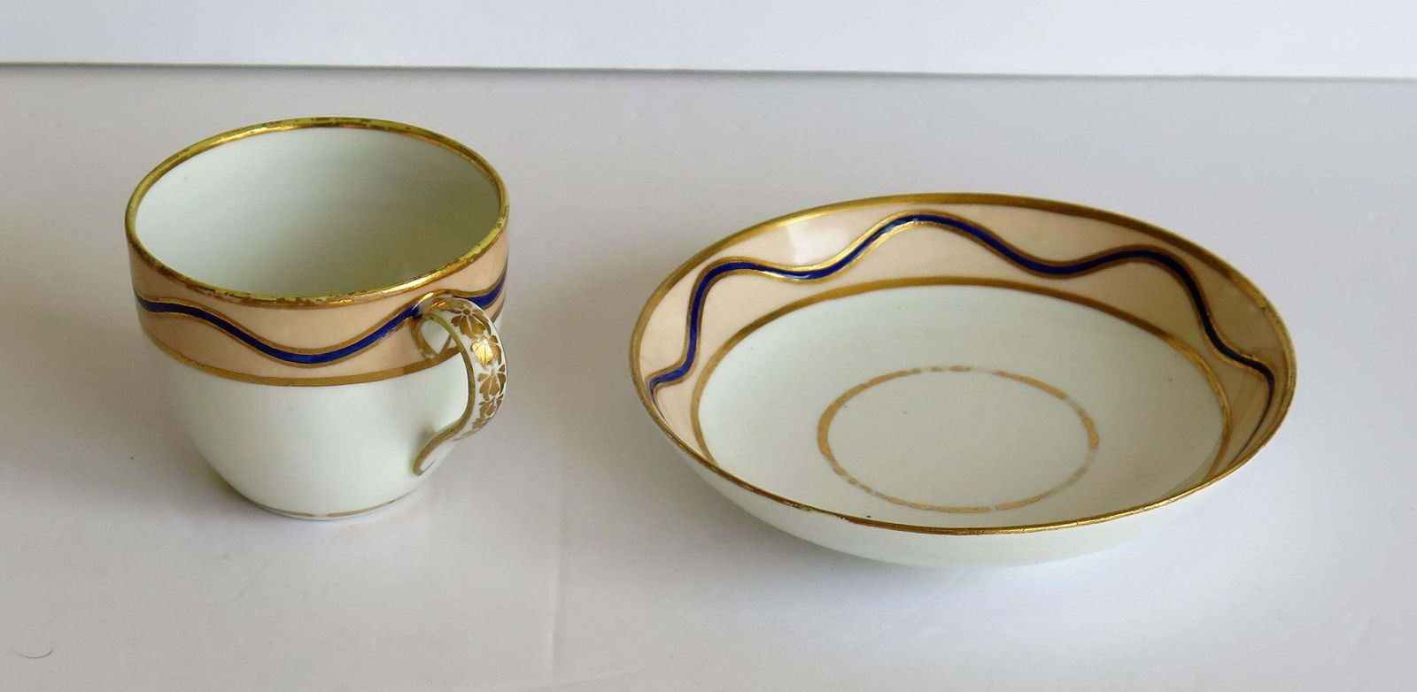Early Derby Porcelain Cup & Saucer Rare Pattern 128 Puce Crown Marks, Circa 1795 photo buy