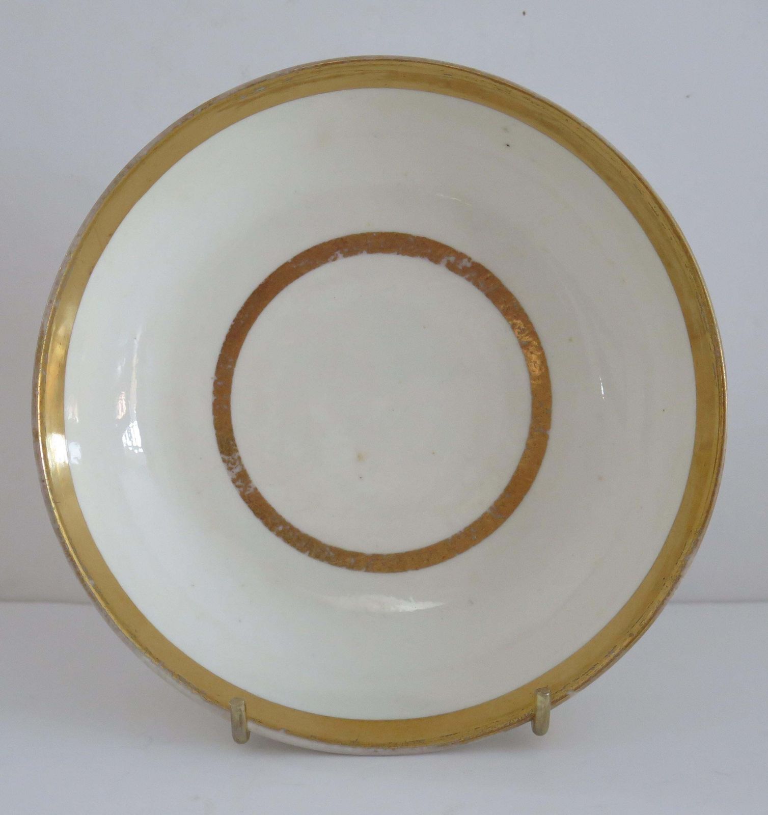 Georgian Miles Mason Coffee Can & Saucer Porcelain Hand Gilded Ptn C13, Ca 1805 photo for sale