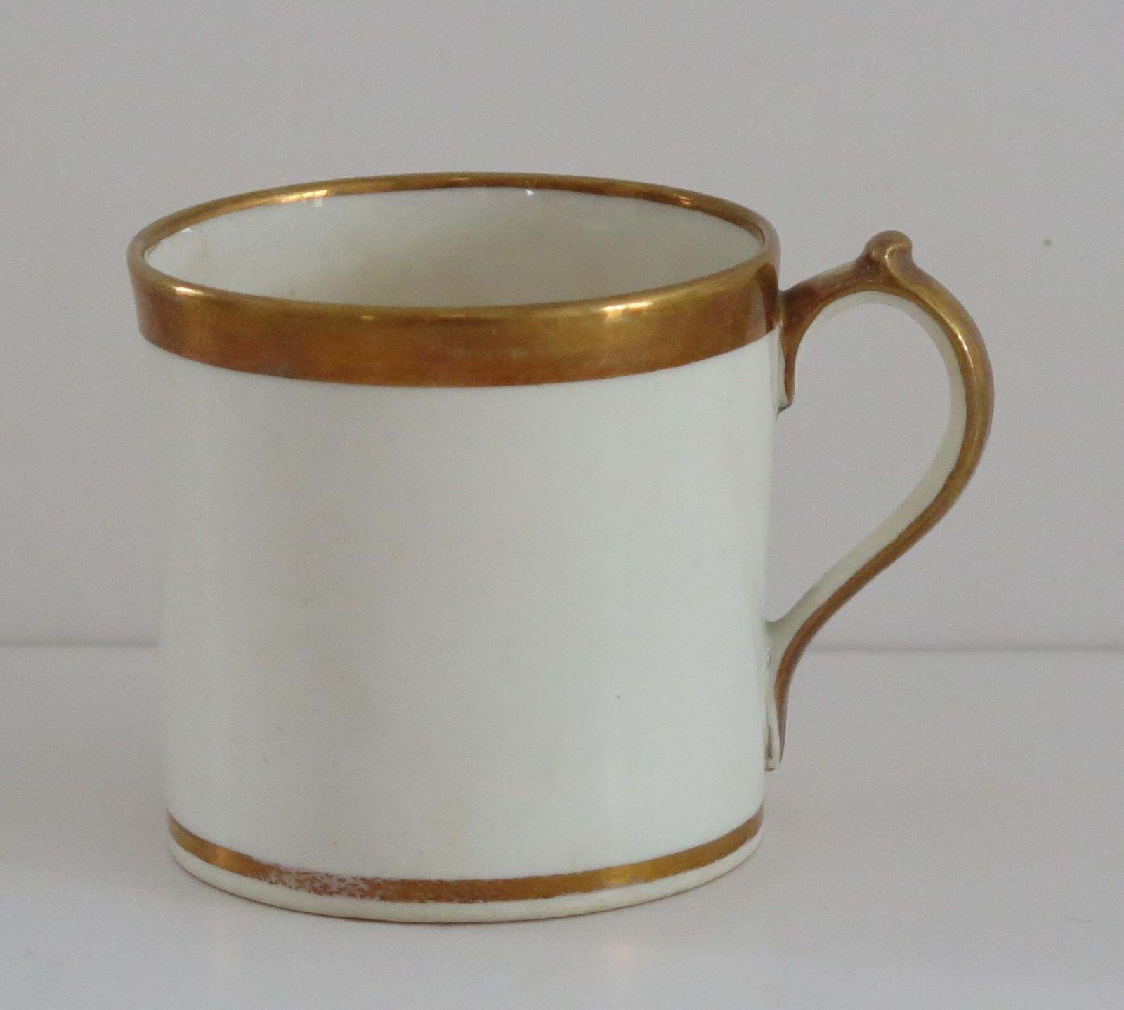Georgian Miles Mason Coffee Can & Saucer Porcelain Hand Gilded Ptn C13, Ca 1805 photo 265.0
