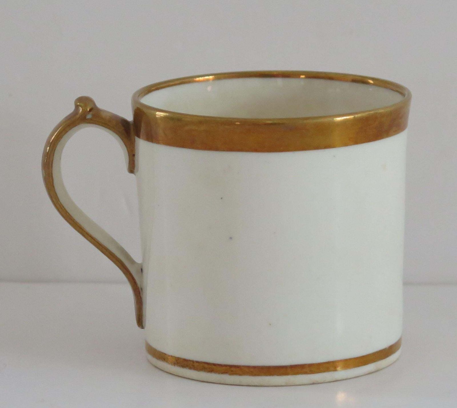 Georgian Miles Mason Coffee Can & Saucer Porcelain Hand Gilded Ptn C13, Ca 1805 photo vinterior