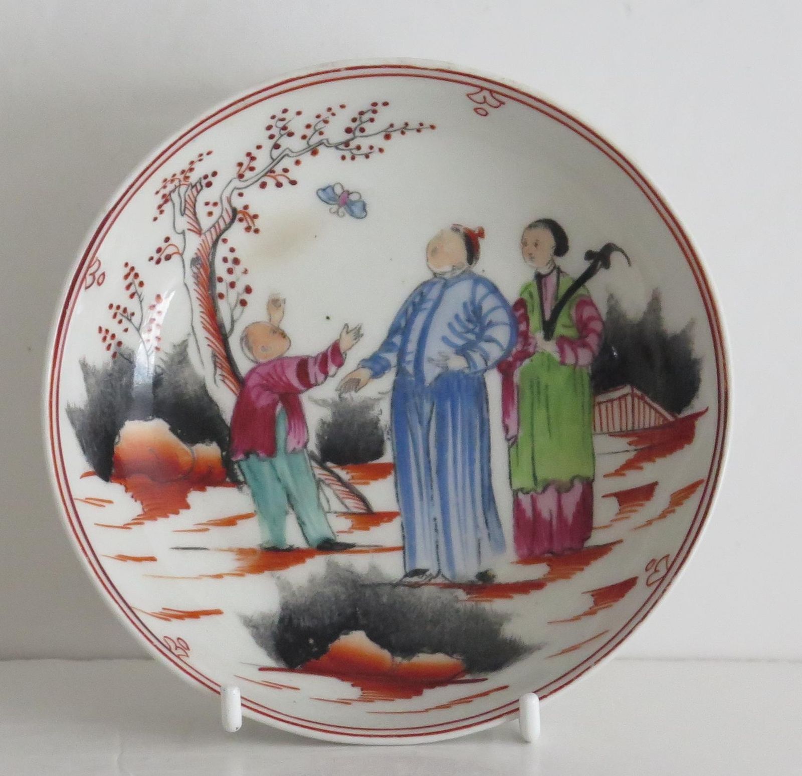 photo vinterior Early New Hall Porcelain Coffee Can & Saucer Duo Chinese Pattern 421, Circa 1800