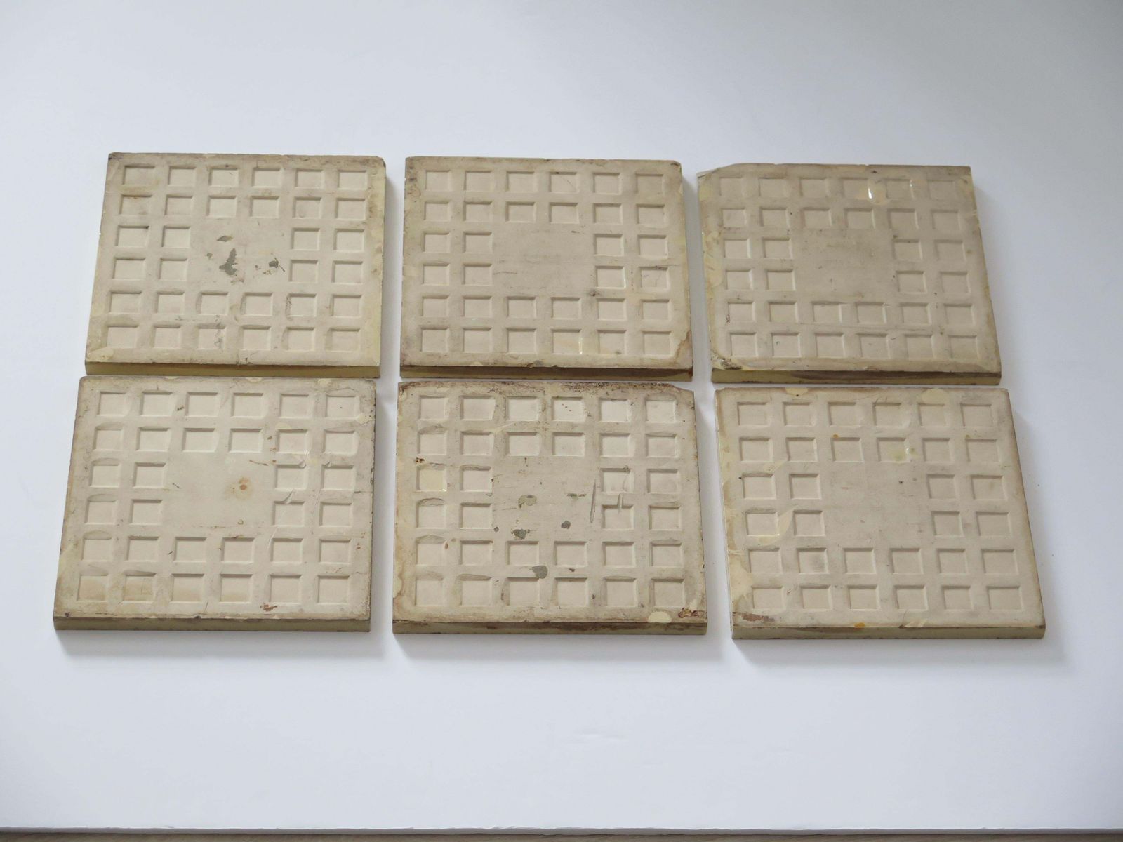 photo for sale Set Of Six Ceramic Wall Tiles Pineapple Vase Pat'n 6 Inches Square,  Circa 1960