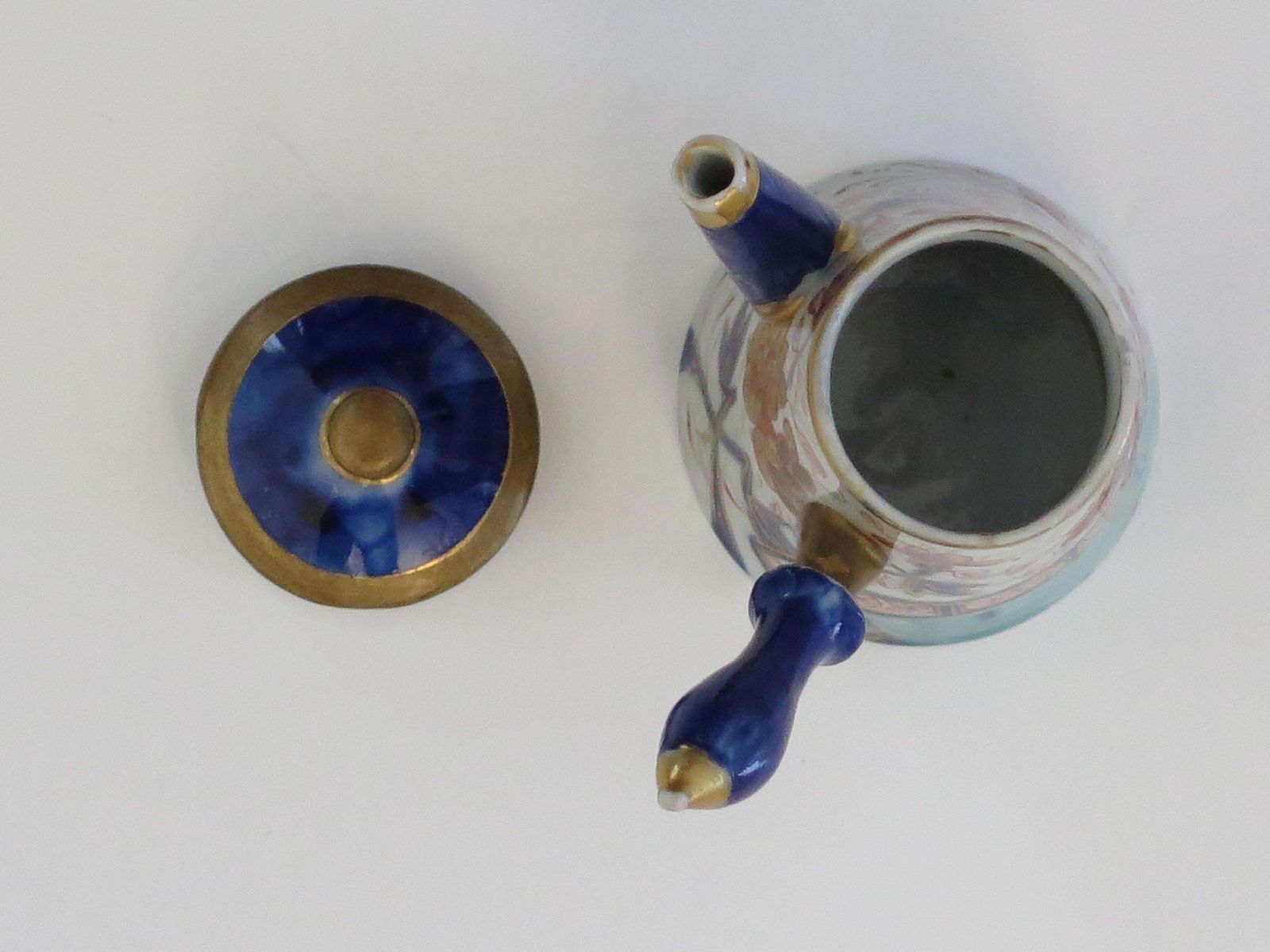 photo for sale Very Rare Masons Ironstone Miniature Coffee Pot In Gold Rose Japan Ptn, Ca 1820