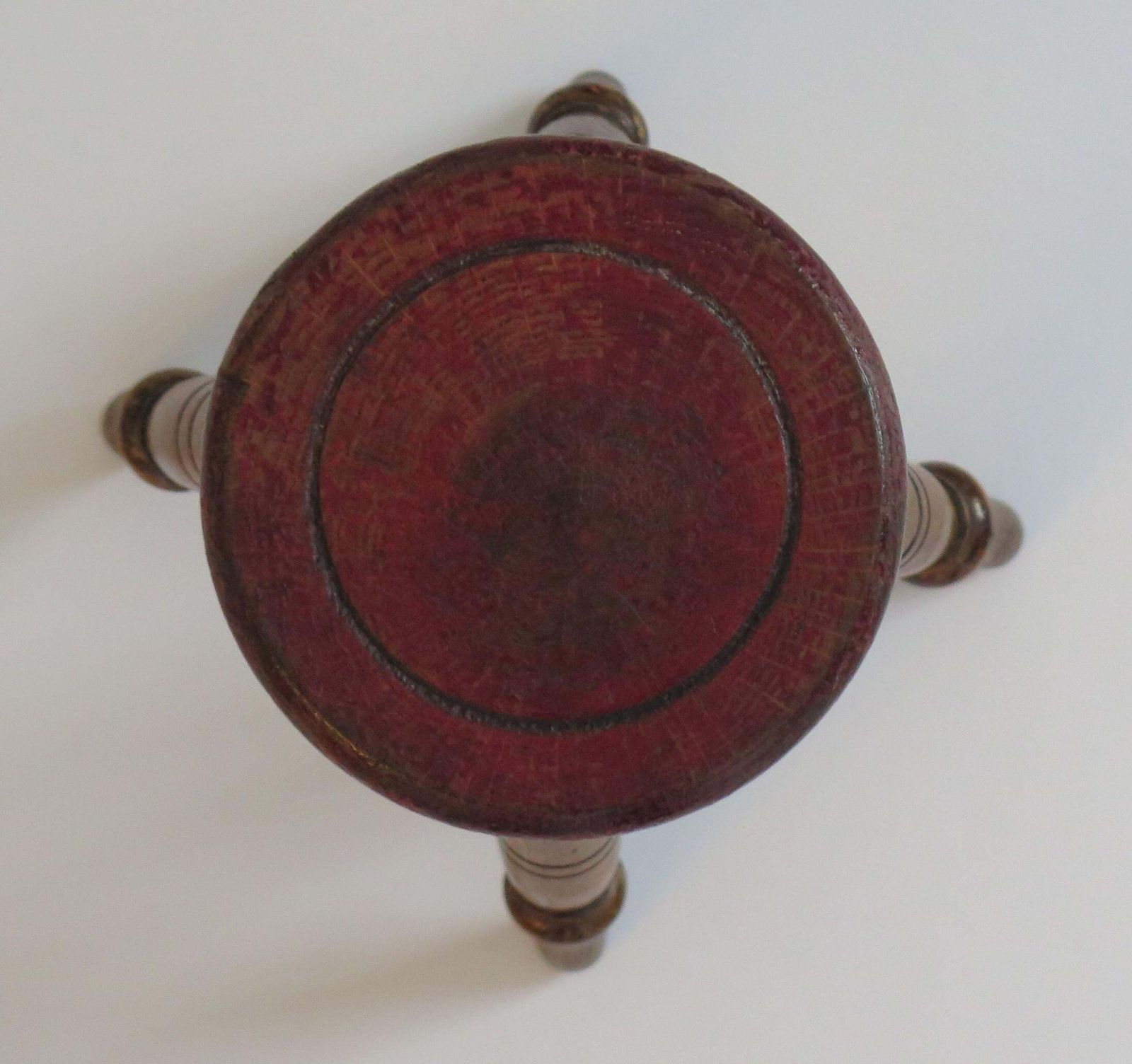 Rare Small Candle Stand Or Stool Hand Turned Wood, English Victorian Circa 1850 photo 316.0