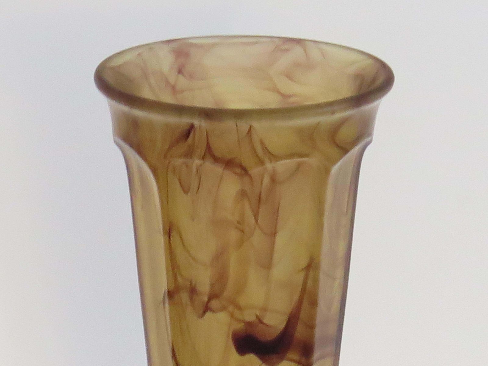 Home Decor Art Deco Glass Vase By George Davidson In Amber Cloud Glass, Circa 1930s photo