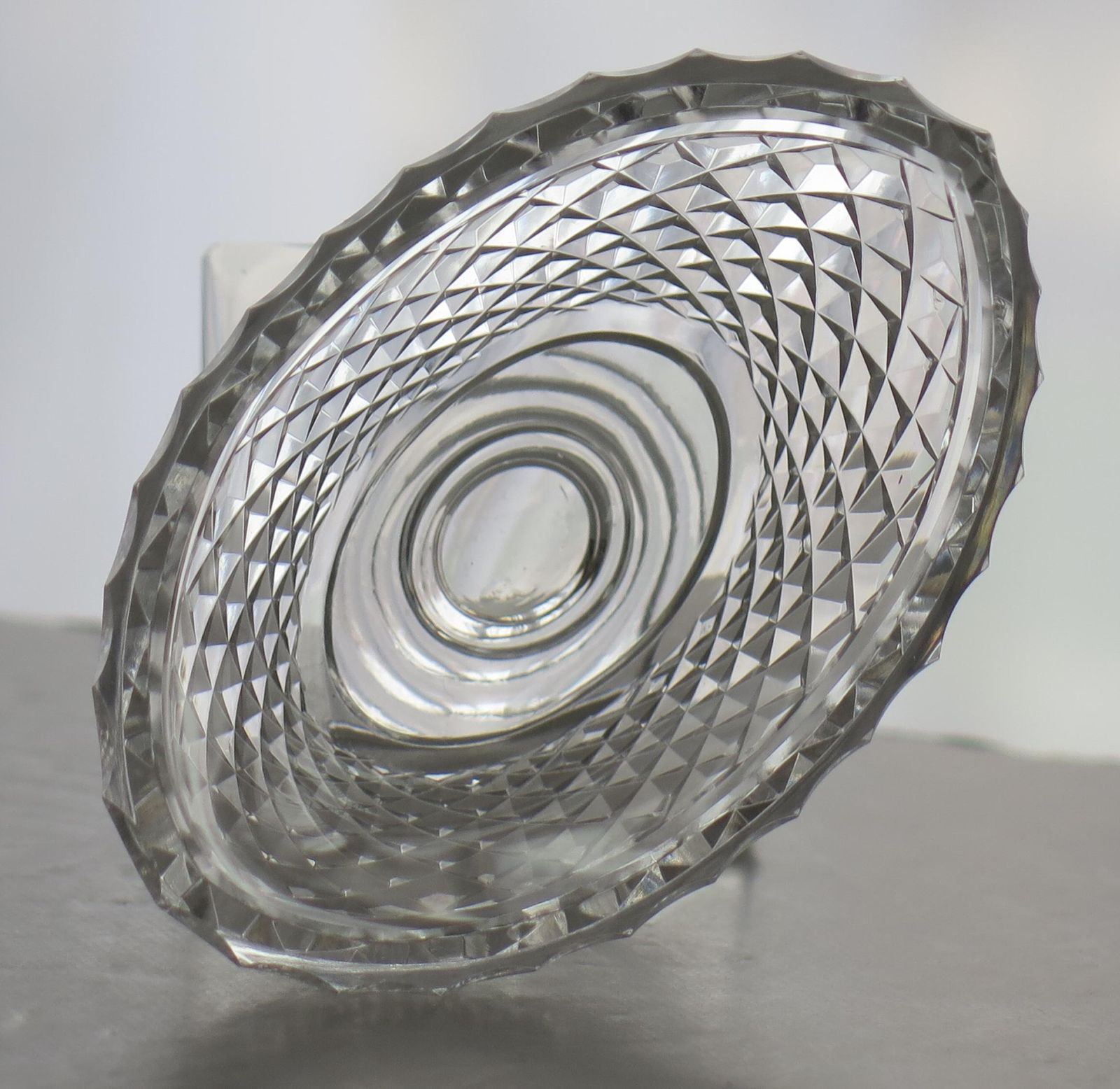 photo for sale Irish 18th Century Georgian Cut Glass Salt With Stepped Foot, Ca 1790