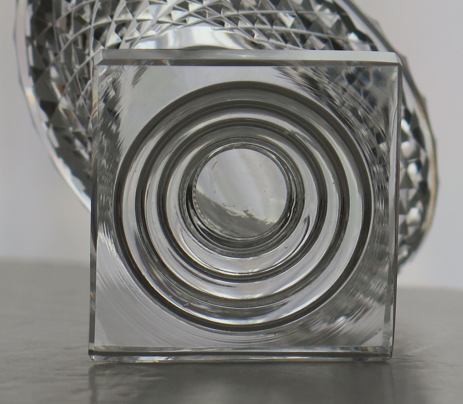 285.0 Irish 18th Century Georgian Cut Glass Salt With Stepped Foot, Ca 1790 photo