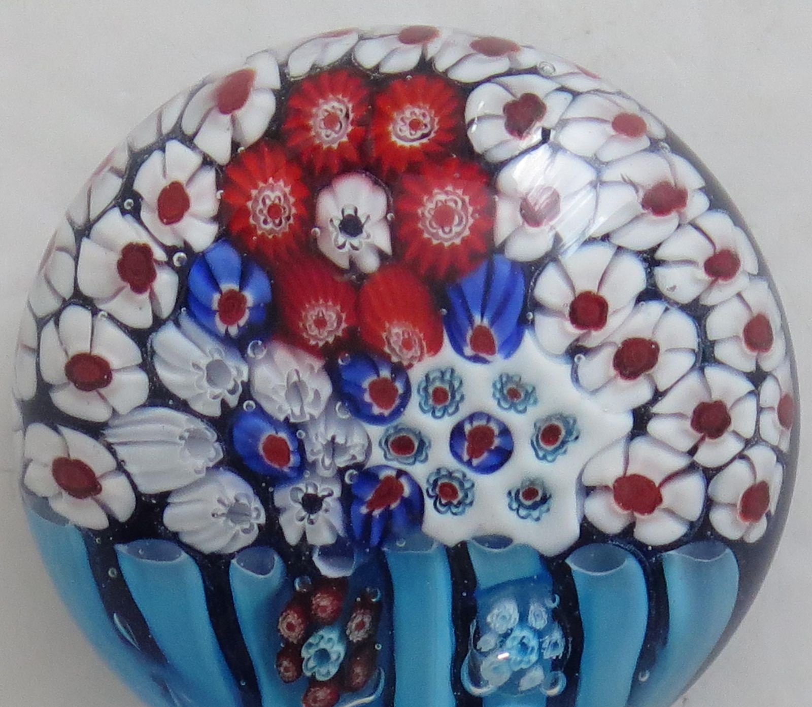 Glass Millefiori Paperweight By Strathearn Or Perthshire Scotland, Circa 1970 photo vintage