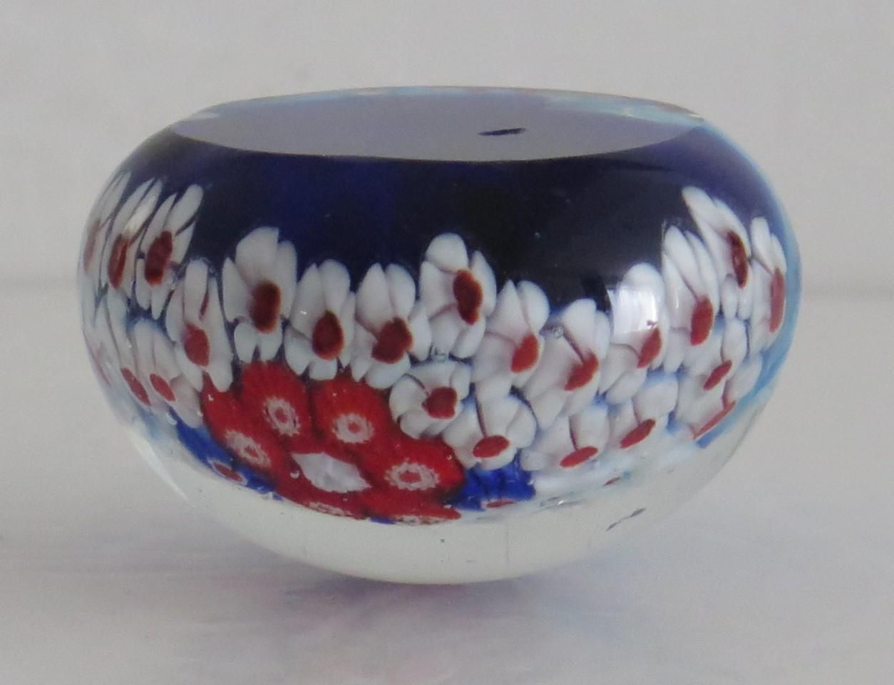 Home Decor Glass Millefiori Paperweight By Strathearn Or Perthshire Scotland, Circa 1970 photo