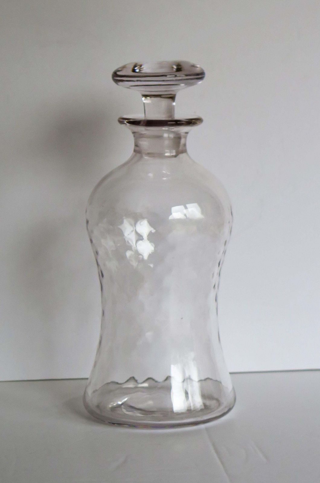 photo furniture Edwardian Blown Glass Decanter Dimple Moulded With Mushroom Stopper, Circa 1900