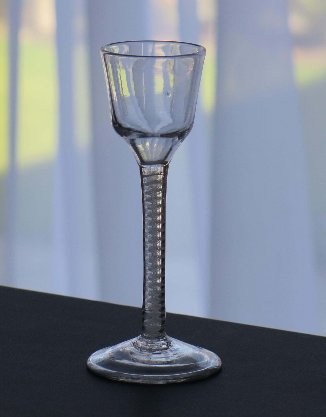 Mid 18th Century Wine Glass Hand Blown Cotton Twist Stem, English C 1765 photo Home Decor