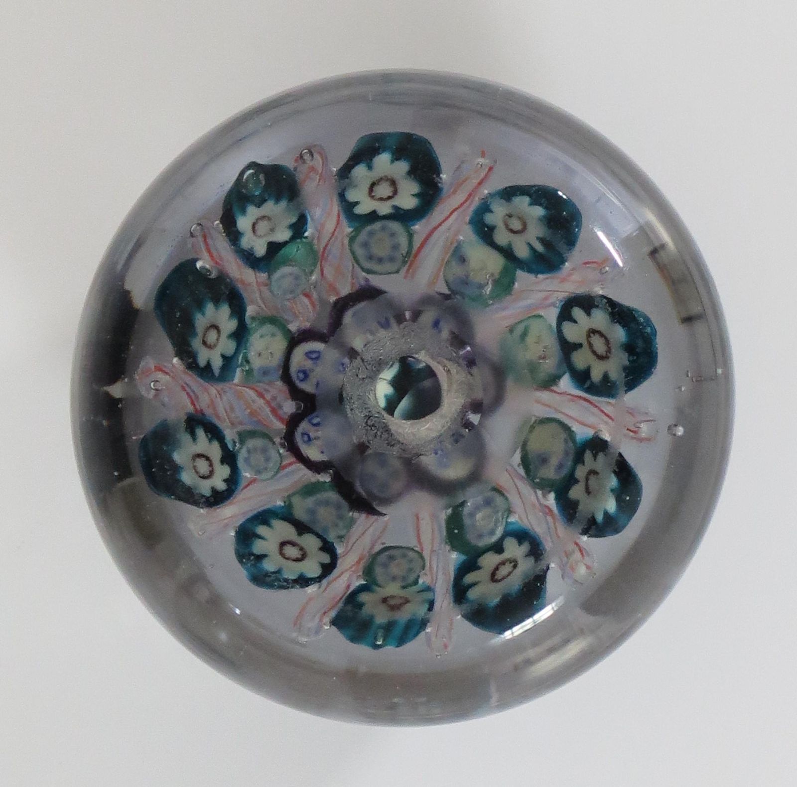 photo furniture Glass Millefiori Vasart Brothers Paperweight Hand Blown, Scotland Ca 1950s