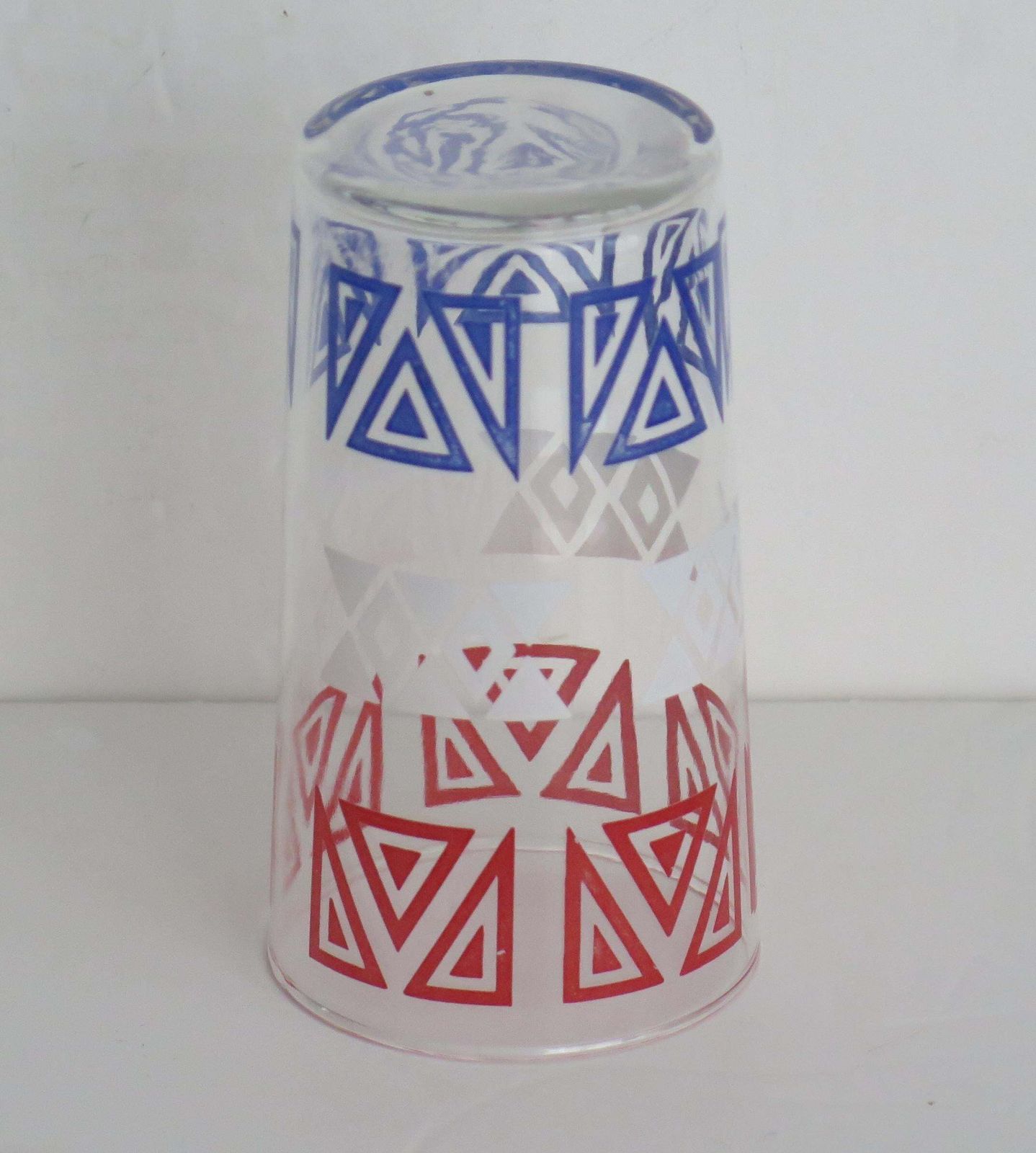 Set Of Six Retro Glass Tumblers Or Drinking Glasses, Circa 1950s photo vinterior