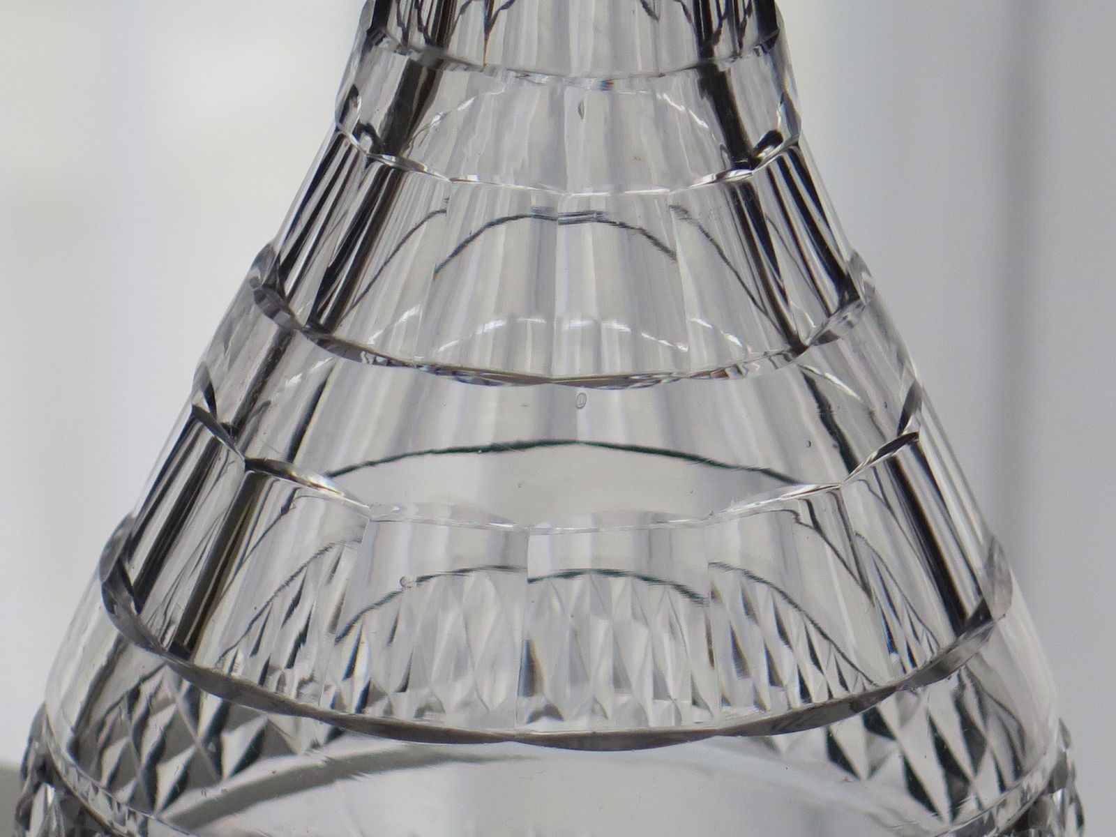 Fine Georgian Cut Glass Crystal Decanter Lozenge Stopper, Irish Circa 1800 photo 435.0